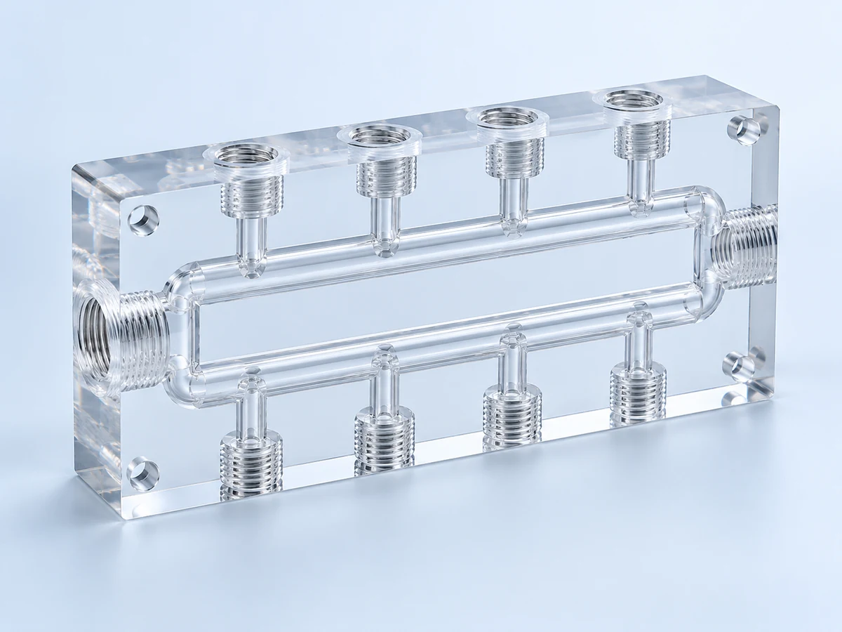 Illustrative acrylic manifolds made from PMMA