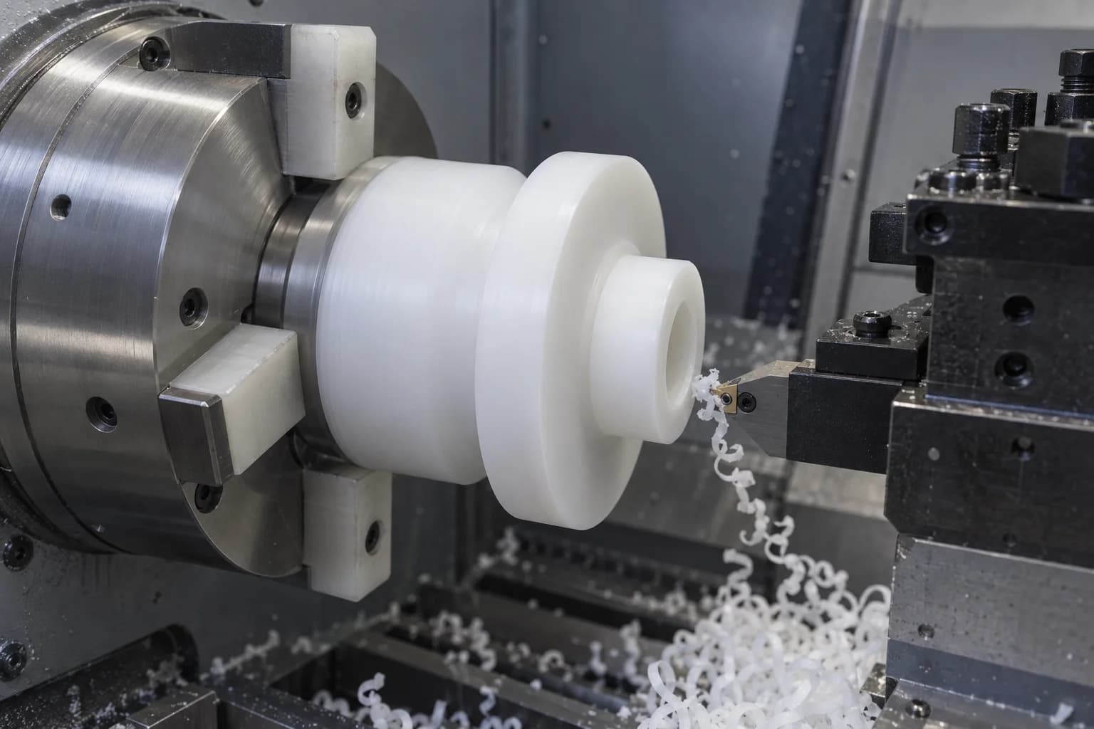 Illustration de tournage CNC HDPE
