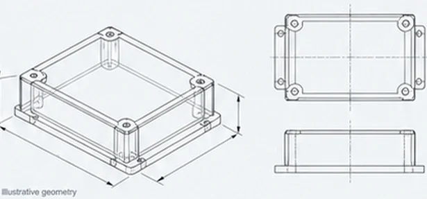 Illustrative technical drawing for a component