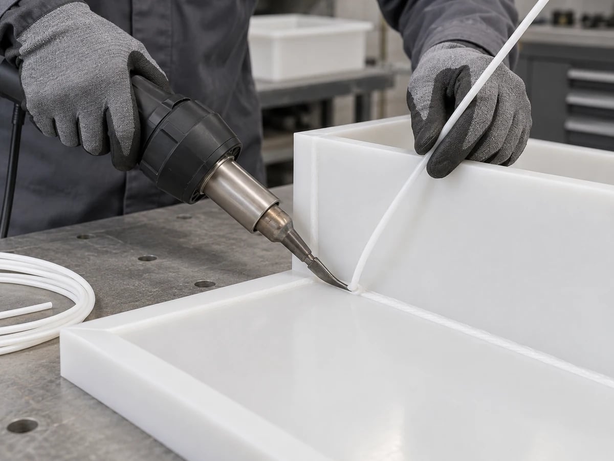 Illustrative plastic welding for custom plastic fabrication
