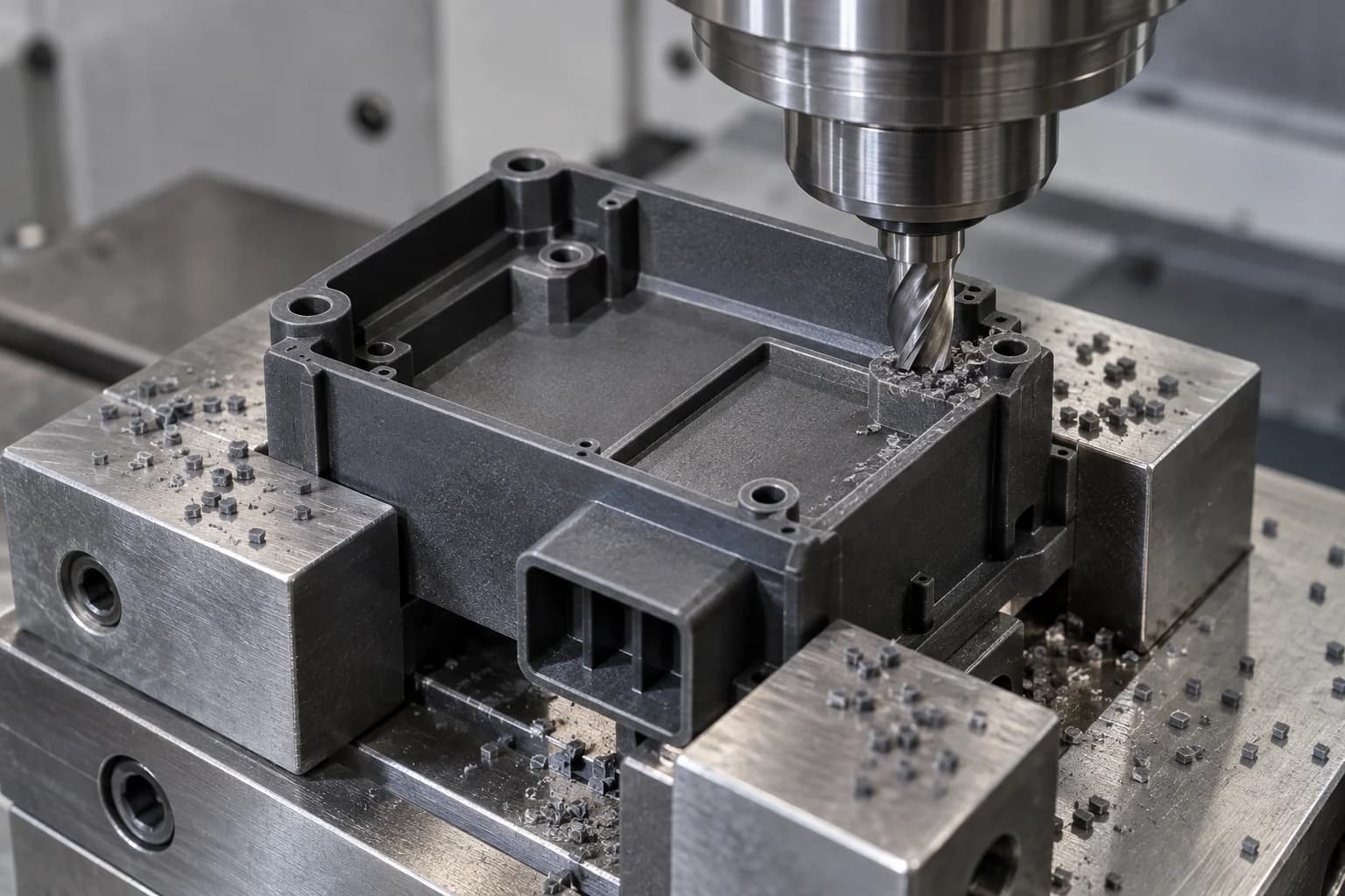 Fresamento CNC PPS - processo de usinagem PPS ilustrativo