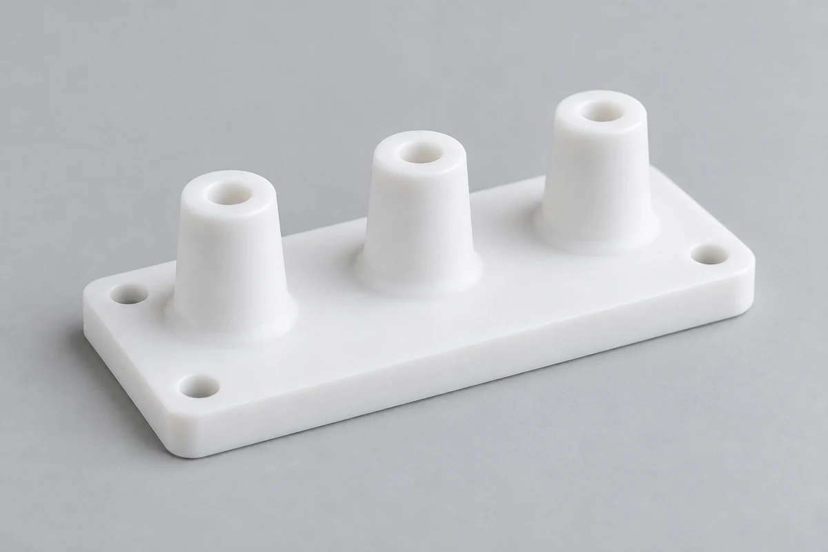 Illustrative bearbeitete elektrische PTFE-Komponenten