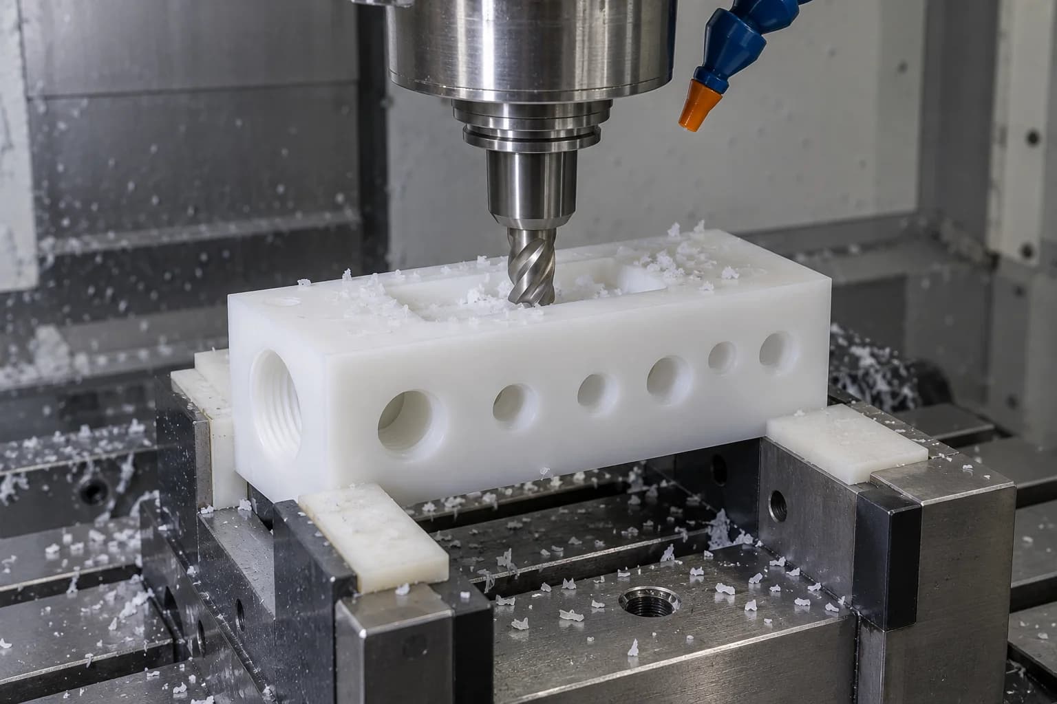 PVDF CNC Milling — illustrative PVDF machining process